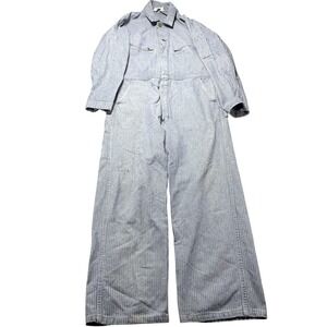 VTG Key Imperial Herringbone Stripe 40L Coveralls USA Workwear Mechanic Jumpsuit